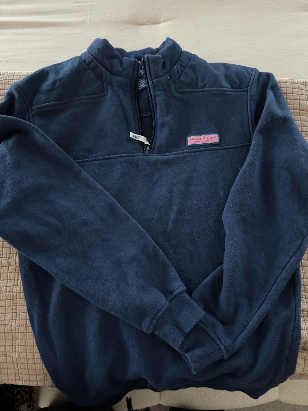 Vineyard Vines Dark Navy Quarter-Zip Fleece Pullover